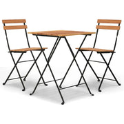 Set Bistr¨° Pieghevole 3 pz | Set Salotto da Giardino in Legno Massello di Teak e Acciaio
