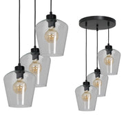 Lampadario sospeso Santiago Milagro 3xE27 60W nero