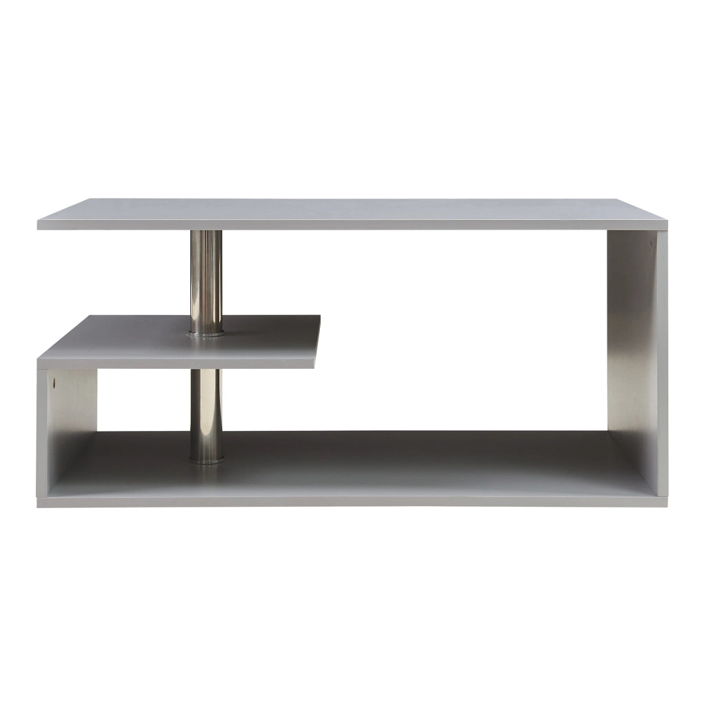 Tavolino da Salotto Haarlem con 3 Piani 90 x 50 x 41 cm - Grigio Chiaro [en.casa]