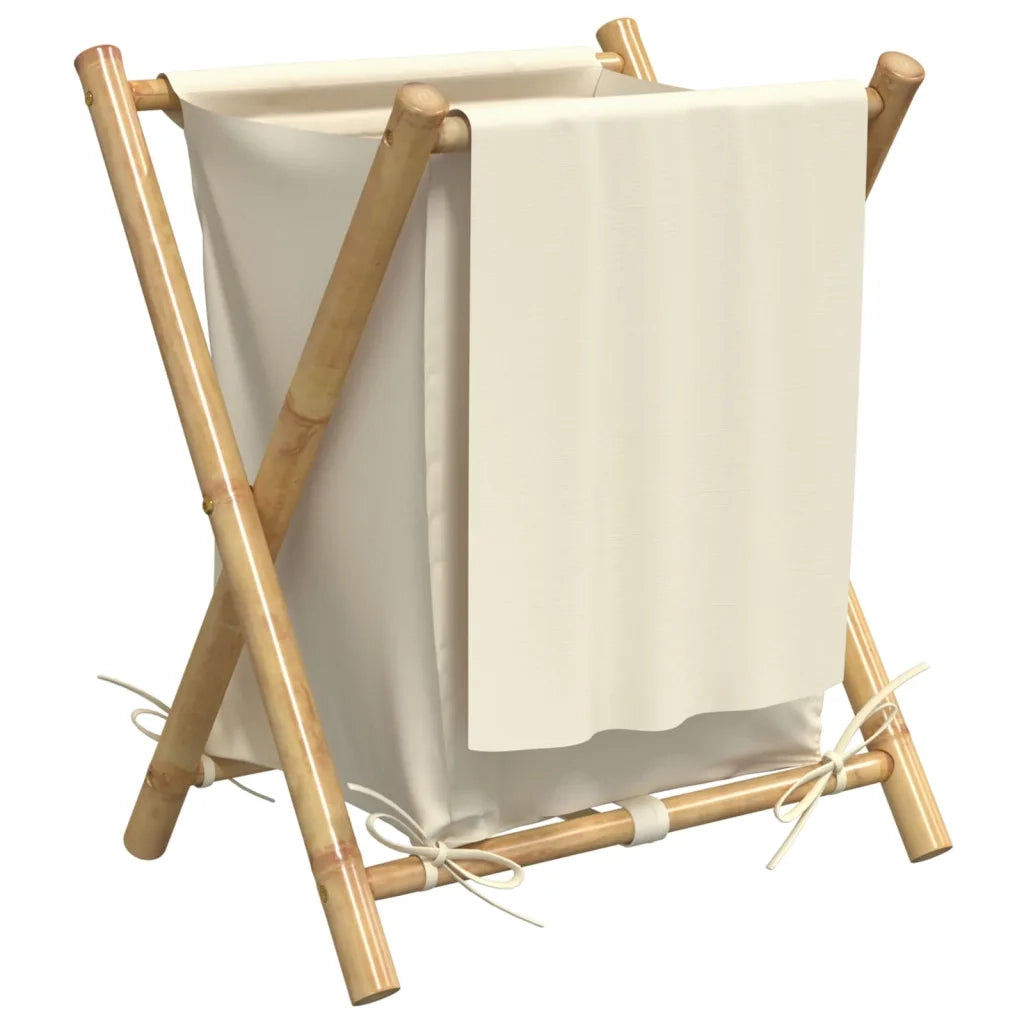 Cesto per Biancheria Bianco Crema 45x55x63,5 cm in BambÃ¹
