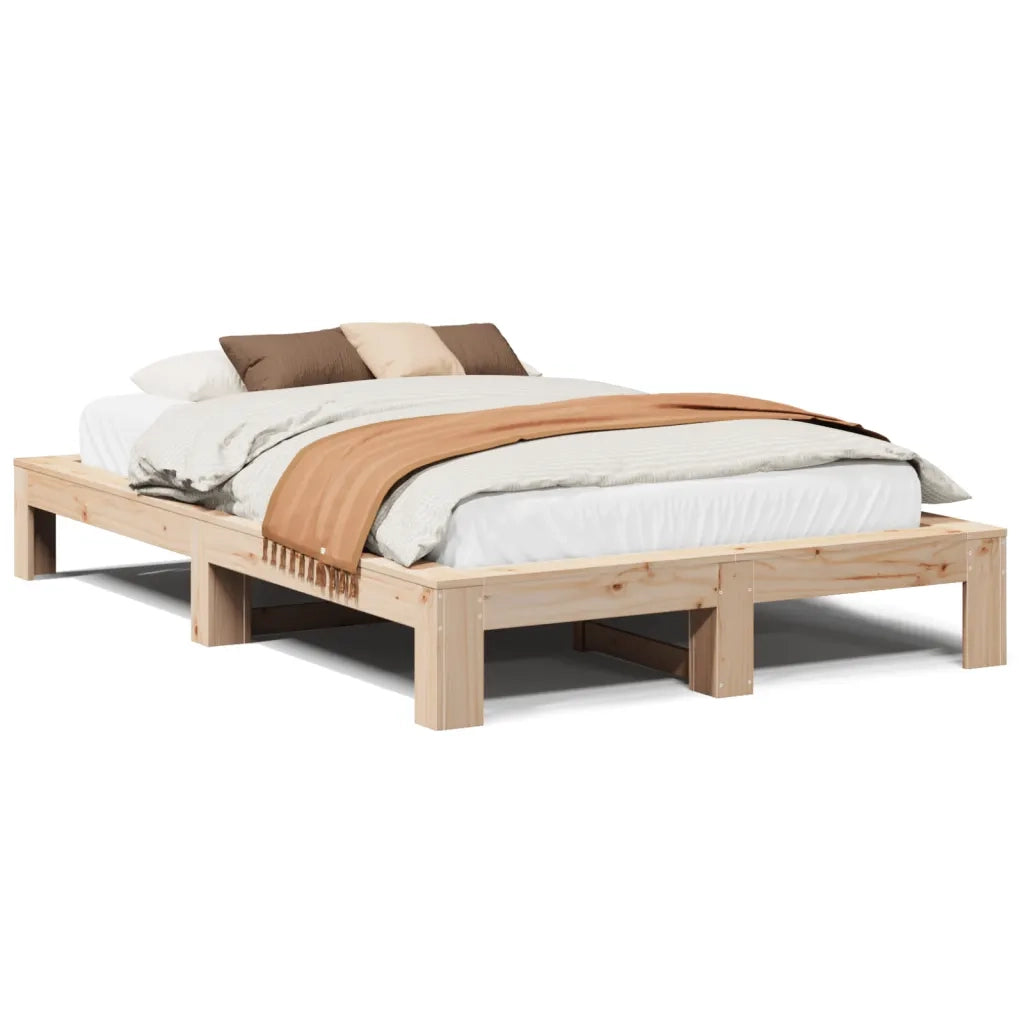 Letto senza Materasso 135x190 cm in Legno Massello di Pino 3308747