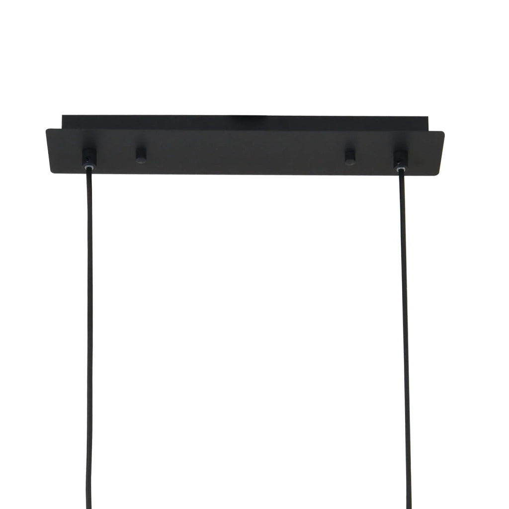 LÚZETE - LAMPADA A SOFFITTO 4 LUCI IN FERRO NERO CON TULIPANO BIANCO NICOLETTA