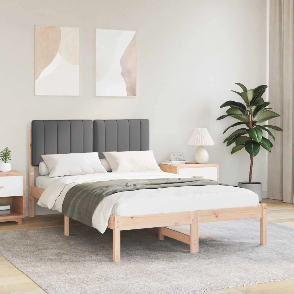 Letto con Testiera Rivestita Grigio scuro 120 x 190 cm 878065