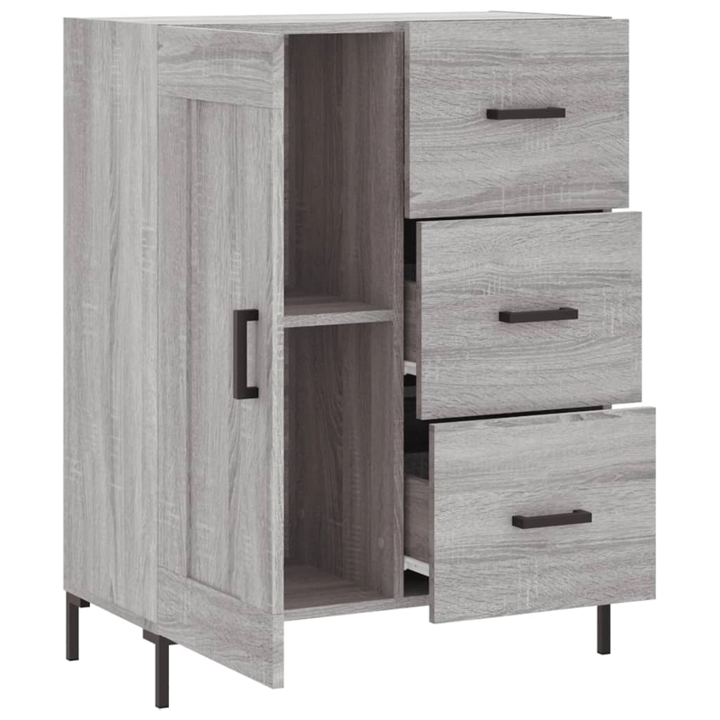 Buffet credenza cassettiera armadio mobile contenitore organizer cucina soggiorno Sonoma 69,5 x 34 x 90 cm legno ingegnerizzato grigio 02_0036492