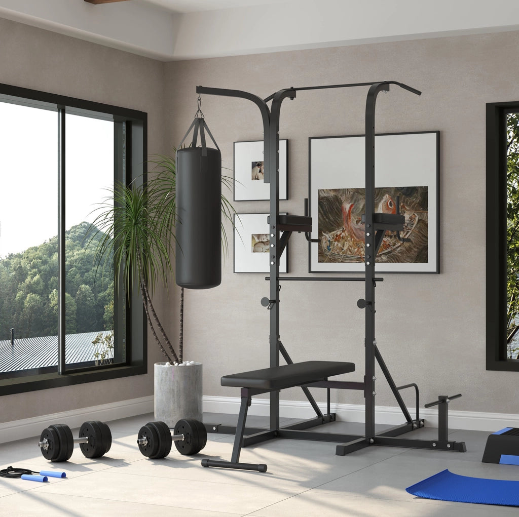 Set manubri da 30 kg in acciaio e PU nero per casa e palestra