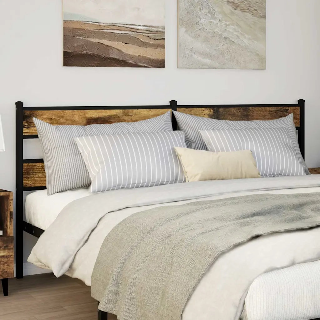 Testiera di Ricambio Rovere Fumo 200 cm in Ferro e Legno Multistrato 4017091