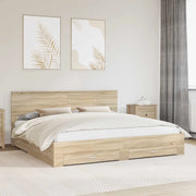 Struttura del letto con testiera Rovere Sonoma 200 x 200 cm 3410856