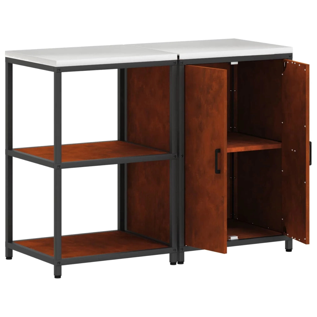 Set di Stoccaggio per Cucina con lo scaffale 2 pcs Ruggine 3392693