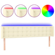 Testiera | Testata a LED Crema 163x16x78/88 cm in Similpelle