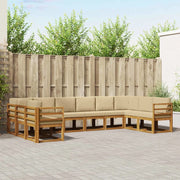 Set di divani da esterno con cuscino 10 pcs Naturale e Beige