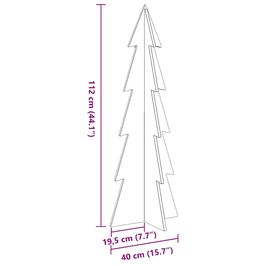 Albero di Natale | Decorazioni natalizie Decorativo Bianco 112 cm Legno Massello Pino