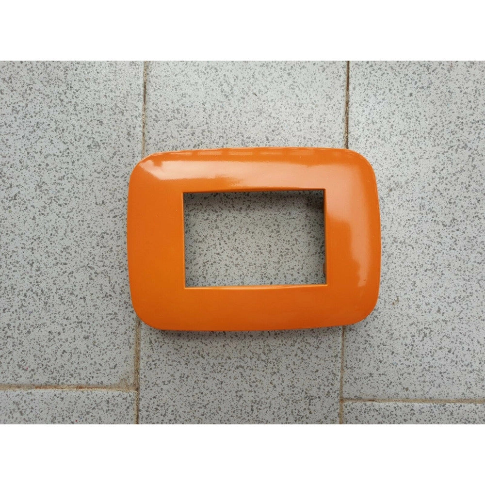 Trade Shop - Placca Placchetta Placchette Compatibili Per Serie Axolute Bticino Colorate Fori - Arancione -3 Fori     -
