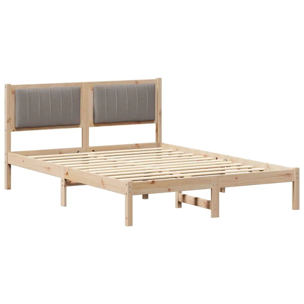 Letto con Testiera Rivestita Talpa 140 x 200 cm Pino massello 878257