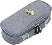 Penne e strumenti portatile in tessuto, capacità grande - colore grigio - dimensioni 22x9,8x6cm, per ragazzi
