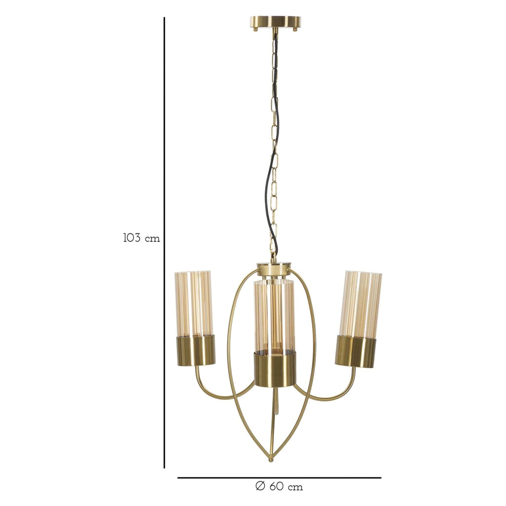 Darona, Lampada da Soffitto Necessarie 3 Lampadine, oro