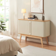 Armadietto Tysvær con 2 Ante Scorrevoli - Naturale / Bianco Crema [en.casa]