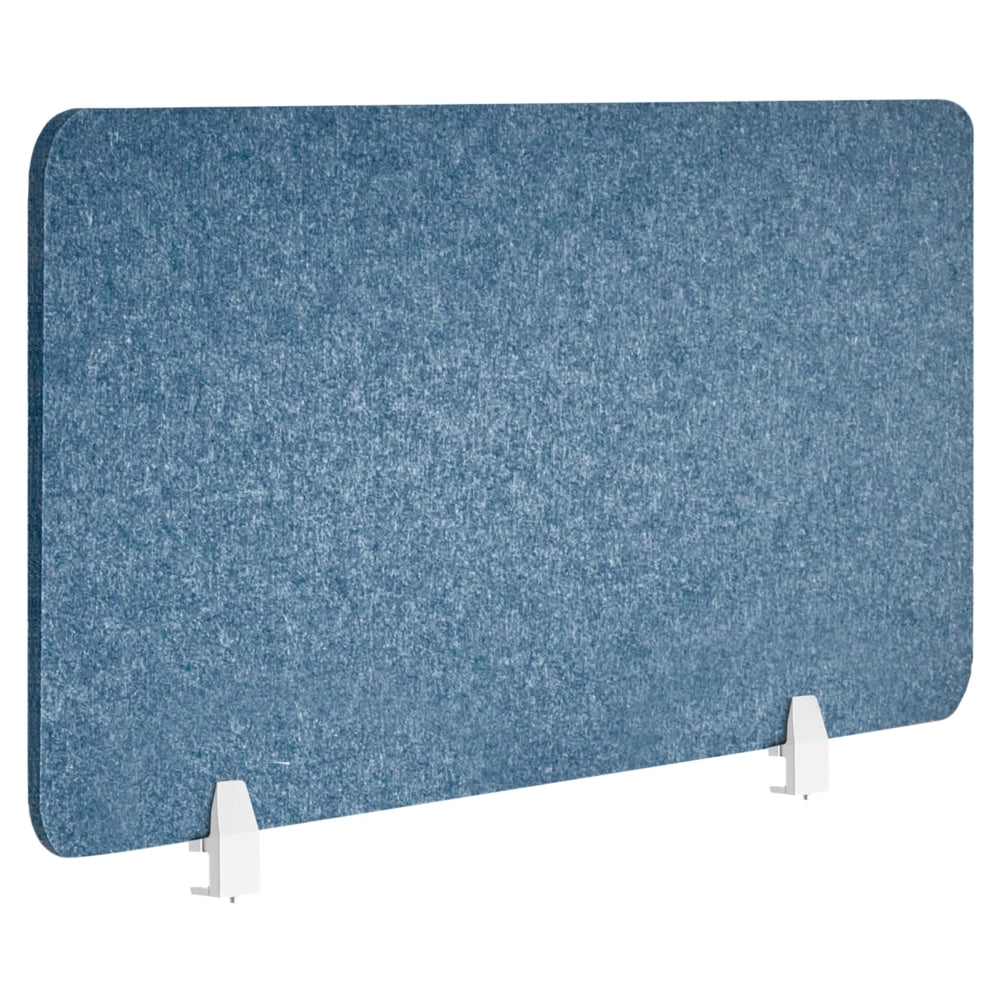 Pannello divisorio in PET per scrivania rivestito in tessuto 120 x 50 cm blu Schermo Acustico per Ufficio e Home Office