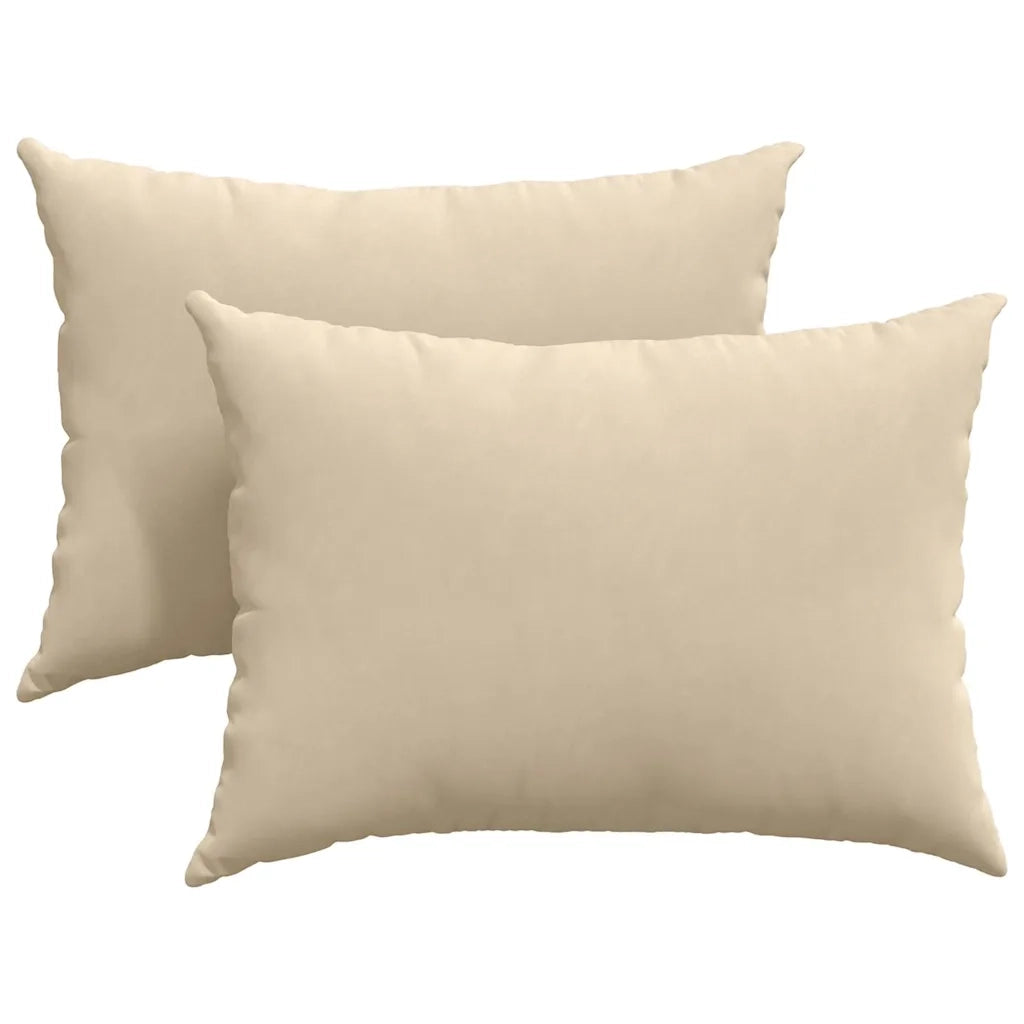 Cuscini da Divano 2 pz | Cuscini per sedie Crema 70 x 50 cm Tessuto