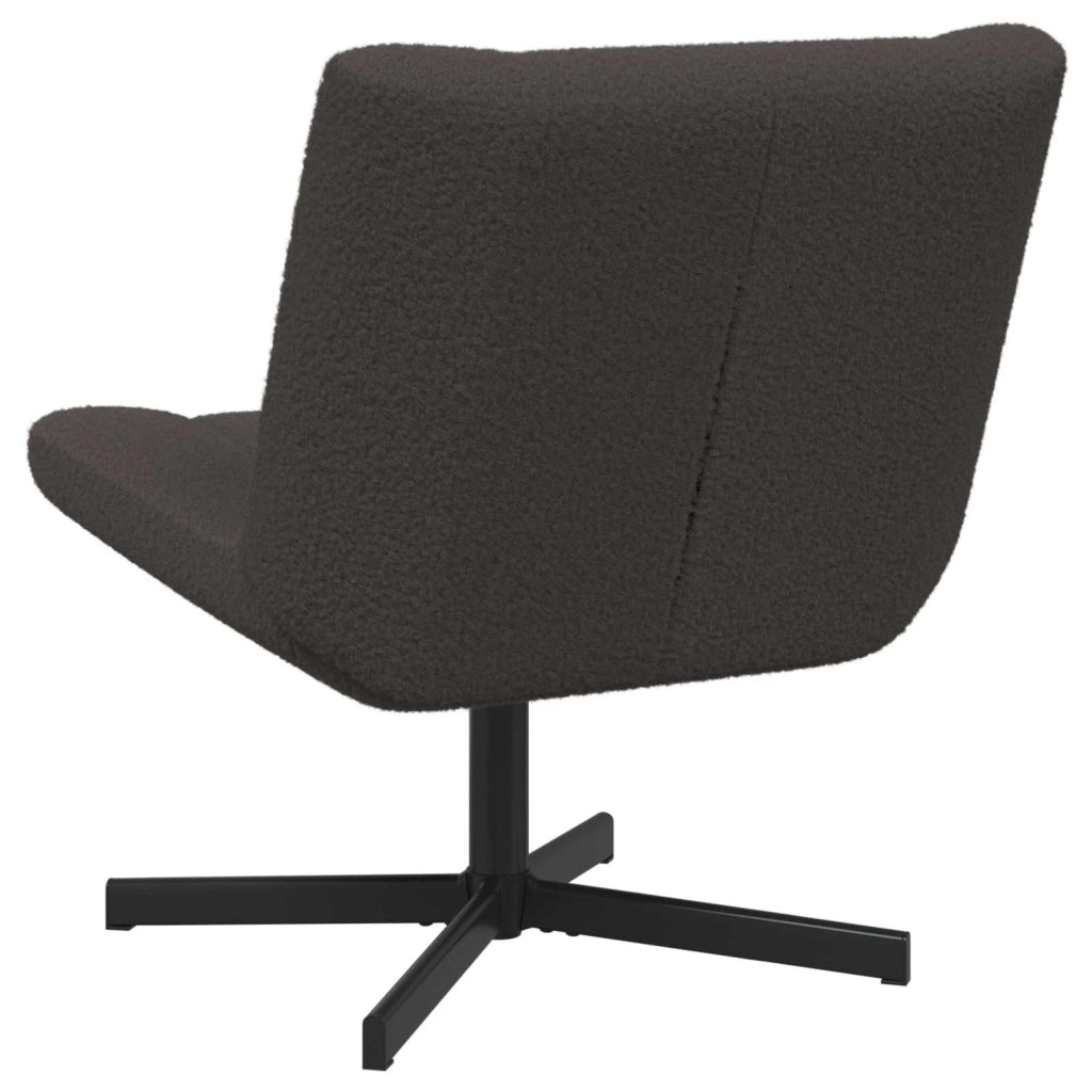 Sedia girevole Grigio scuro 63 x 75 x 76 cm Pelle di Pecora 42007337