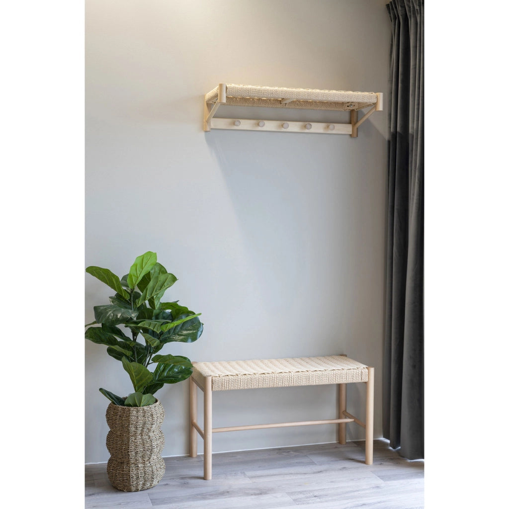 Appendiabiti da Parete Abano, Marrone, Legno, 31x78x17 cm