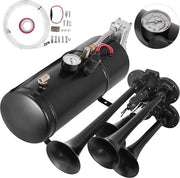 Sirena Auto con Compressore 12 Volt - 150 Decibel - 4 Fischietti - Nero
