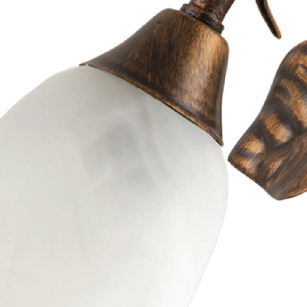 Lampada da Tavolo Cestino 1 Luce Marrone e Bianco LuceArt Classic