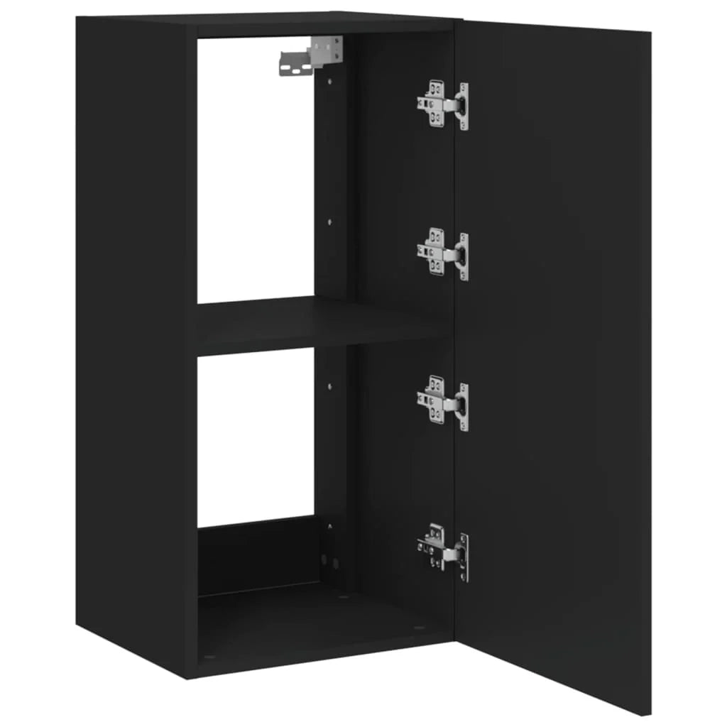 Mobile TV multimediale mensola TV credenza mobile TV parete attrezzata per sala da pranzo soggiorno camera da letto con luci LED 40,5 x 35 x 80 cm nero 02_0027888