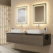 Specchio bagno con illuminazione LED - 50 x 70 cm - posizionabile in verticale e orizzontale - senza bordo di protezione