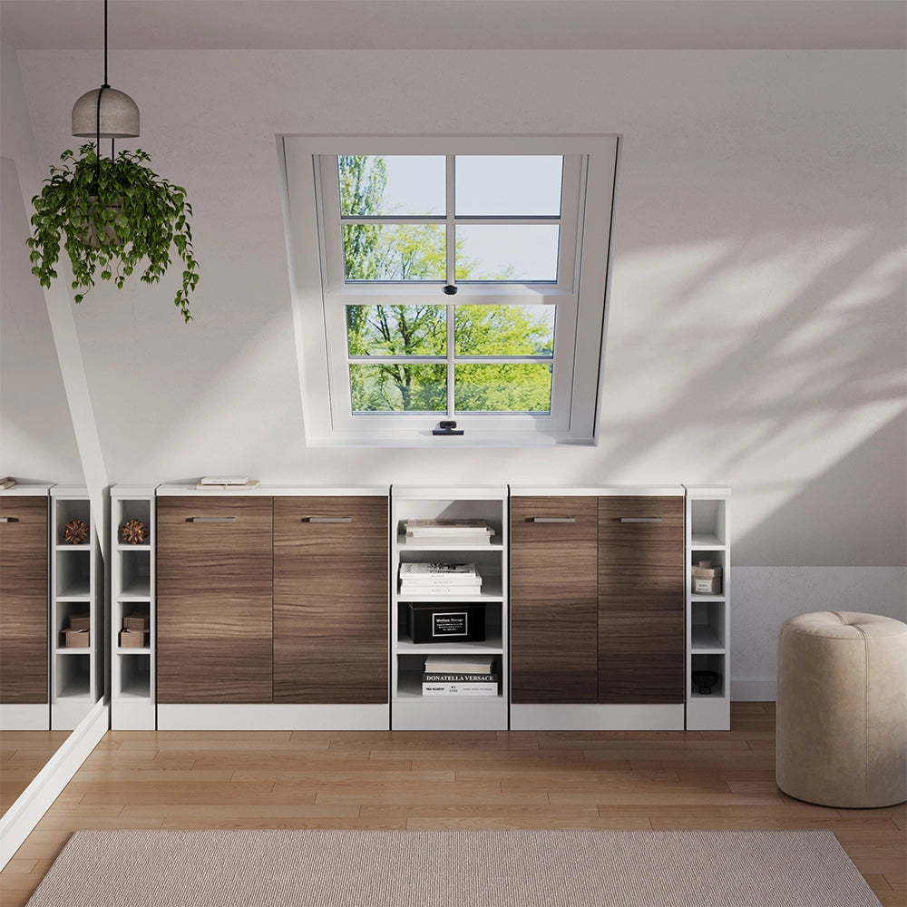 Set di mobili sottotetto Rion Grigio nobile/Bianco Set di 5 Vicco