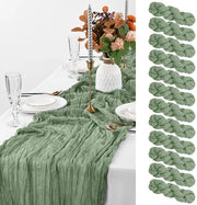 12 pezzi di tovagliolo per tavola in tessuto a saligro, tovaglioli per tavola in tessuto a rete, 90×300 cm tovagliolo per tavola in tessuto a rete, tovagliolo boho per matrimoni, compleanni e decorazione di festa (saligro)