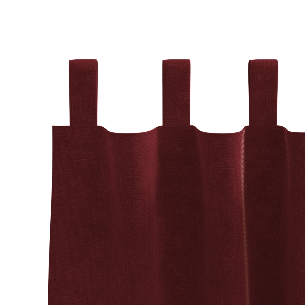 Tende Blackout  con anelli 2 pezzi Rosso Vino Velluto