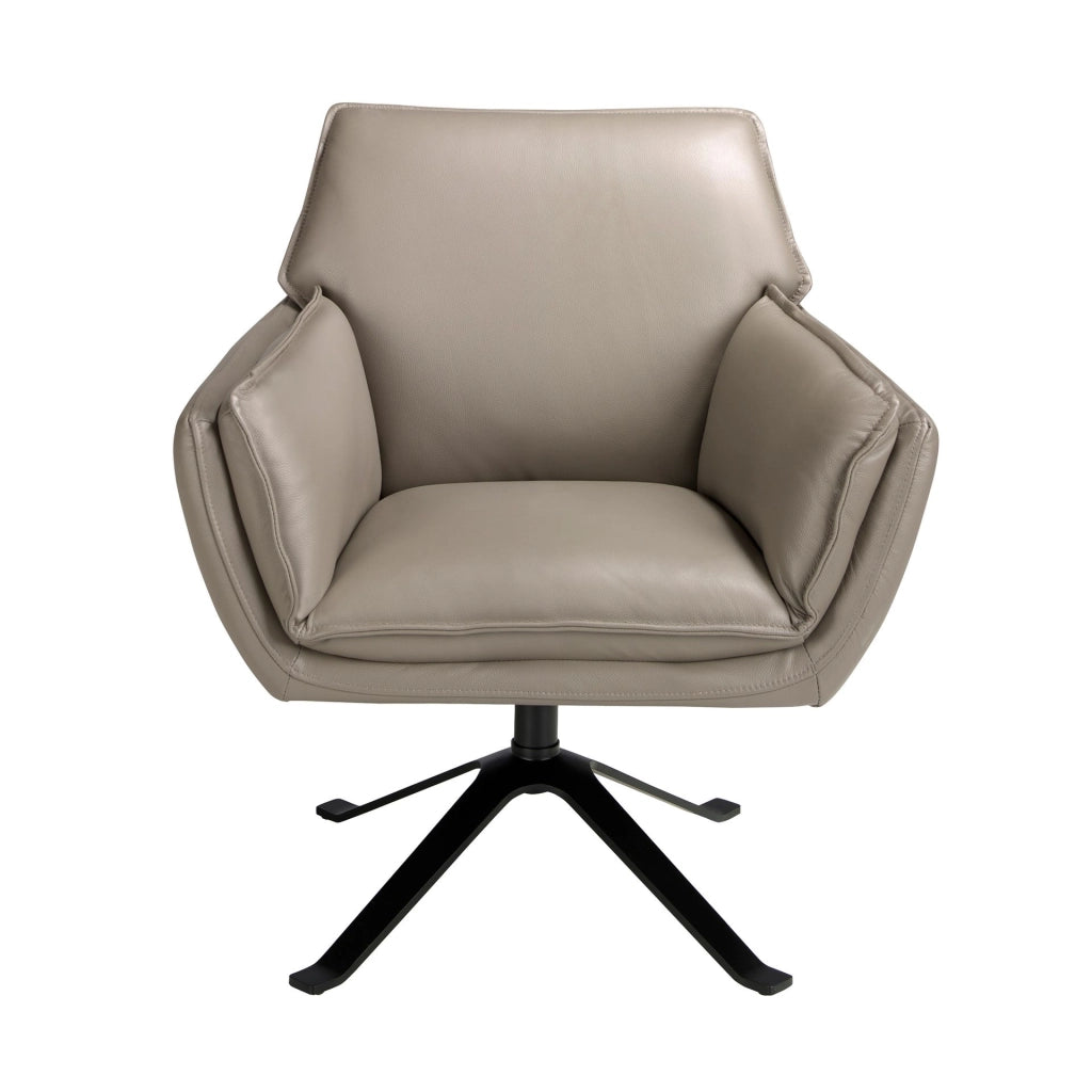 Poltrona girevole in pelle grigio scuro