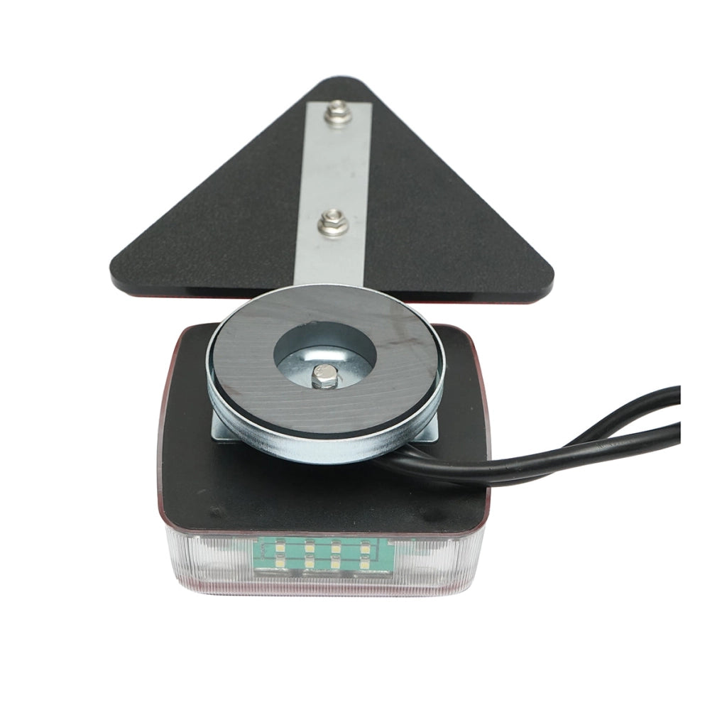 Set di luci magnetiche a LED per rimorchi con triangoli riflettenti, spina a 7 pin, cavo da 2,5 m, cavo spina = 7,5 m