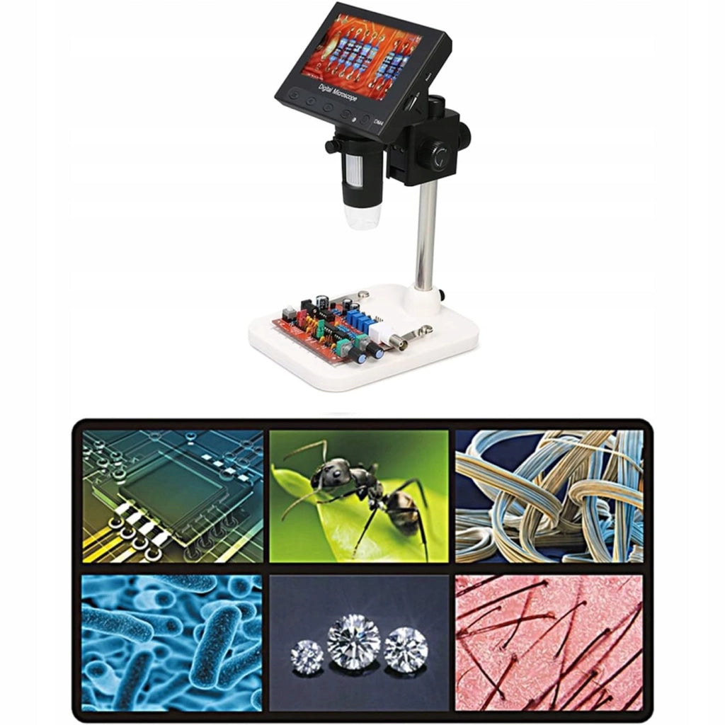 Microscopio Digitale DM4-Z01B019 – Schermo LCD 4,3" | Ingrandimento 50X-1000X, 8 LED Regolabili
