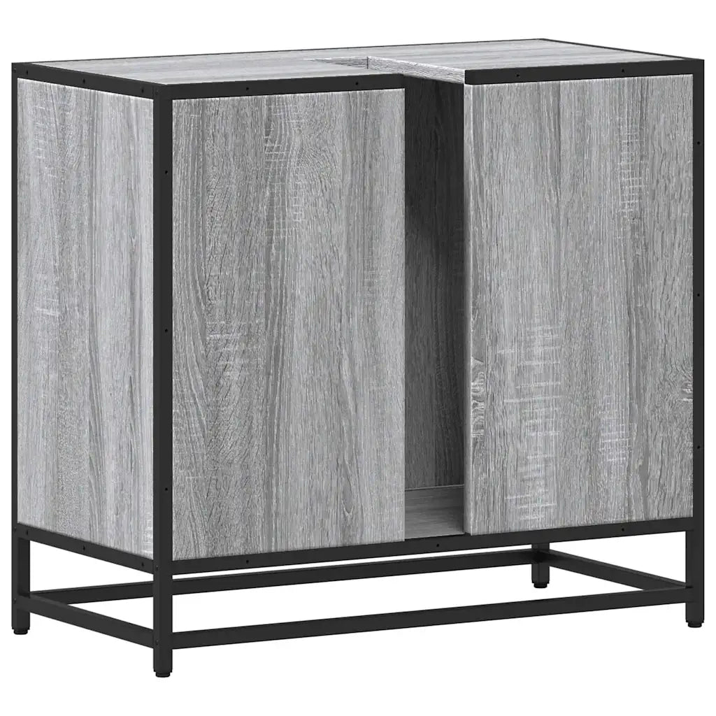 Mobile Lavabo Bagno Grigio Sonoma 65x33x60 cm Legno Multistrato 849267