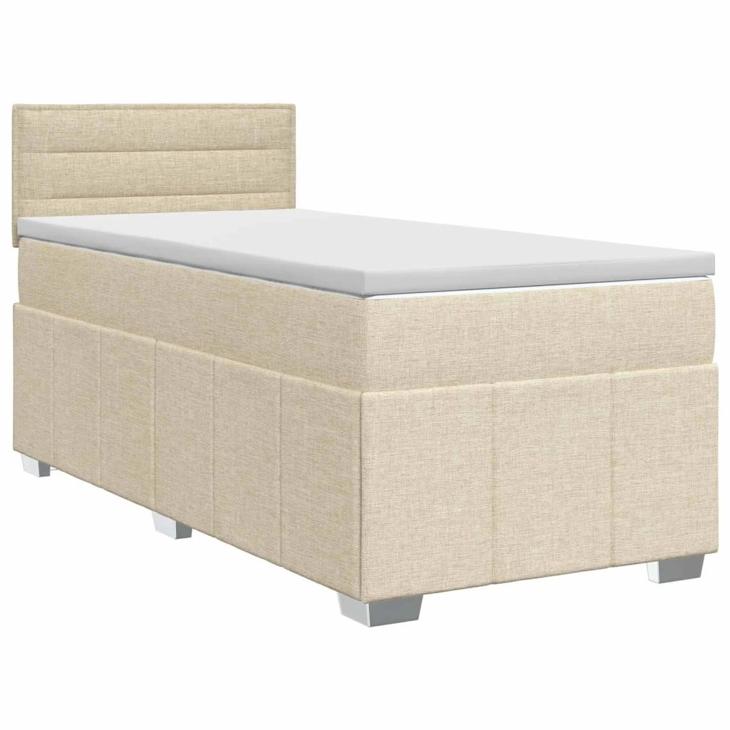 Letto box spring con materasso Crema 100 x 200 cm Tessuto 3451141