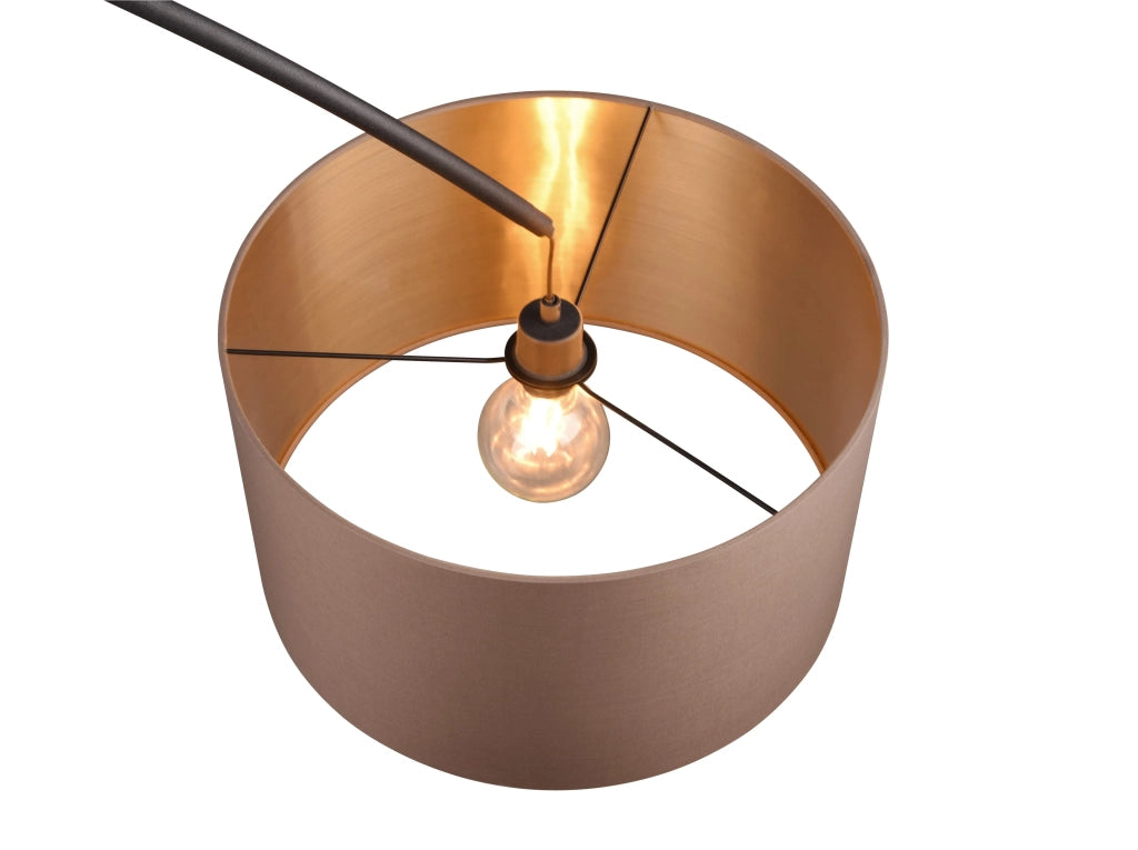 Lampada da terra ad arco Mansur tortora e oro
