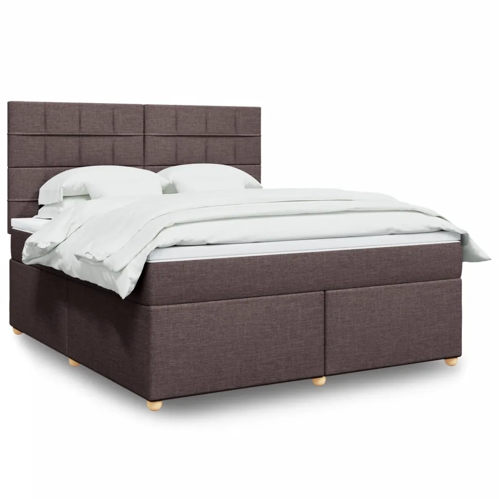 Giroletto a Molle con Materasso Marrone Scuro 180x200cm Tessuto 3293662