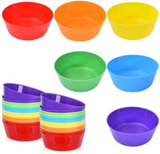 Set di 24 contenitori in plastica riciclabili da 300 ml, insensibile all'urto, contenitore per colazione per bambini, contenitore per zuppe e snack, resistente alla lavastoviglie e al microonde, per insalate di frutta, snack, zuppe e altro.