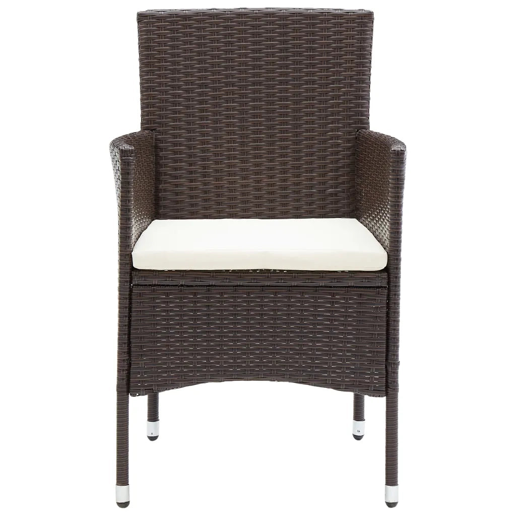 Set da Pranzo da Giardino in Polyrattan 11 pz Marrone cod mxl 37949