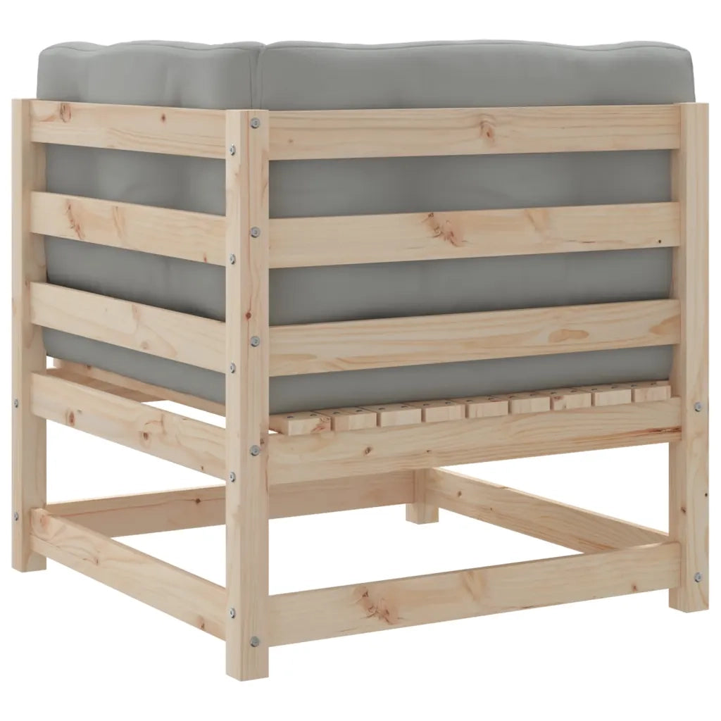 Set Divani Giardino 3 pz | Set Salotto da Giardino con Cuscini in Legno Massello di Pino