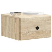 Comodino | Armadio da Notte | Mobiletto da notte a muro Rovere Sonoma 34,5 x 33 x 20 cm