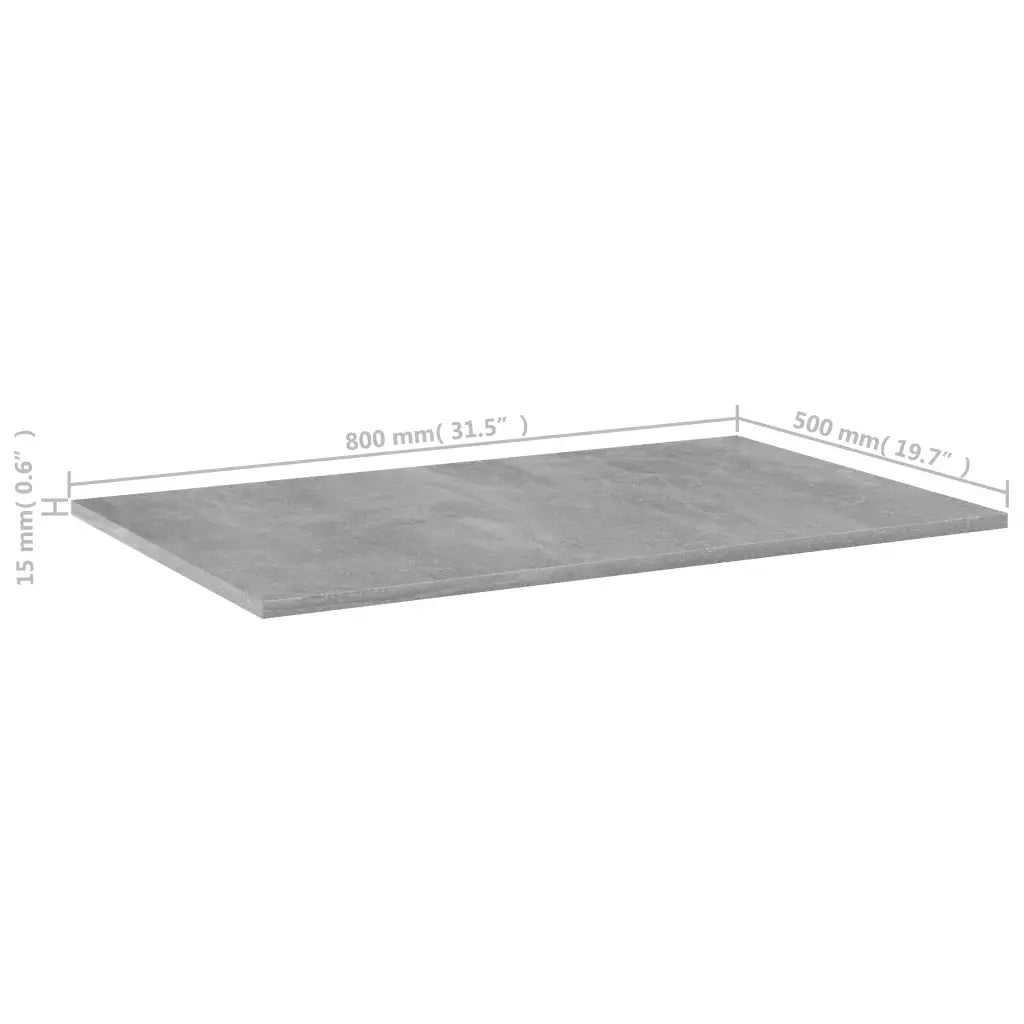 Ripiani per Libreria 4 pz Grigio Cemento 80x50x1,5cm Truciolato cod mxl 59714