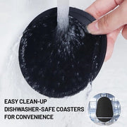Sostituti in silicone per bevande - assorbenti - 12 pezzi - nero - silicone