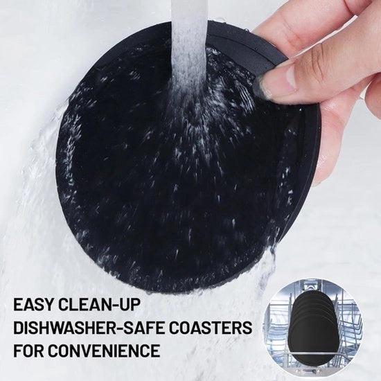 Sostituti in silicone per bevande - assorbenti - 12 pezzi - nero - silicone