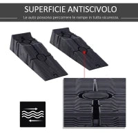 DURHAND Set 2 Rampe per Auto in Plastica con Carico Massimo 5 Tonnellate, 91x30x21 cm, Nero