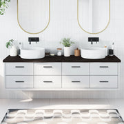 Piano Bagno Marrone Scuro 200x60x(2-4)cm Legno Trattatocod mxl 95876