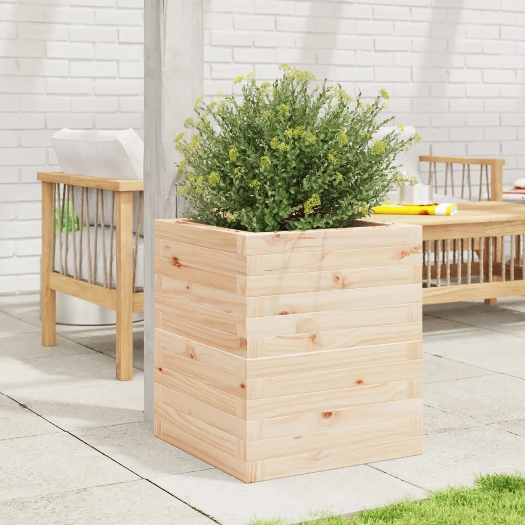 Fioriera da Giardino-Vaso da Esterno 40x40x46 cm in Legno Massello di Pino