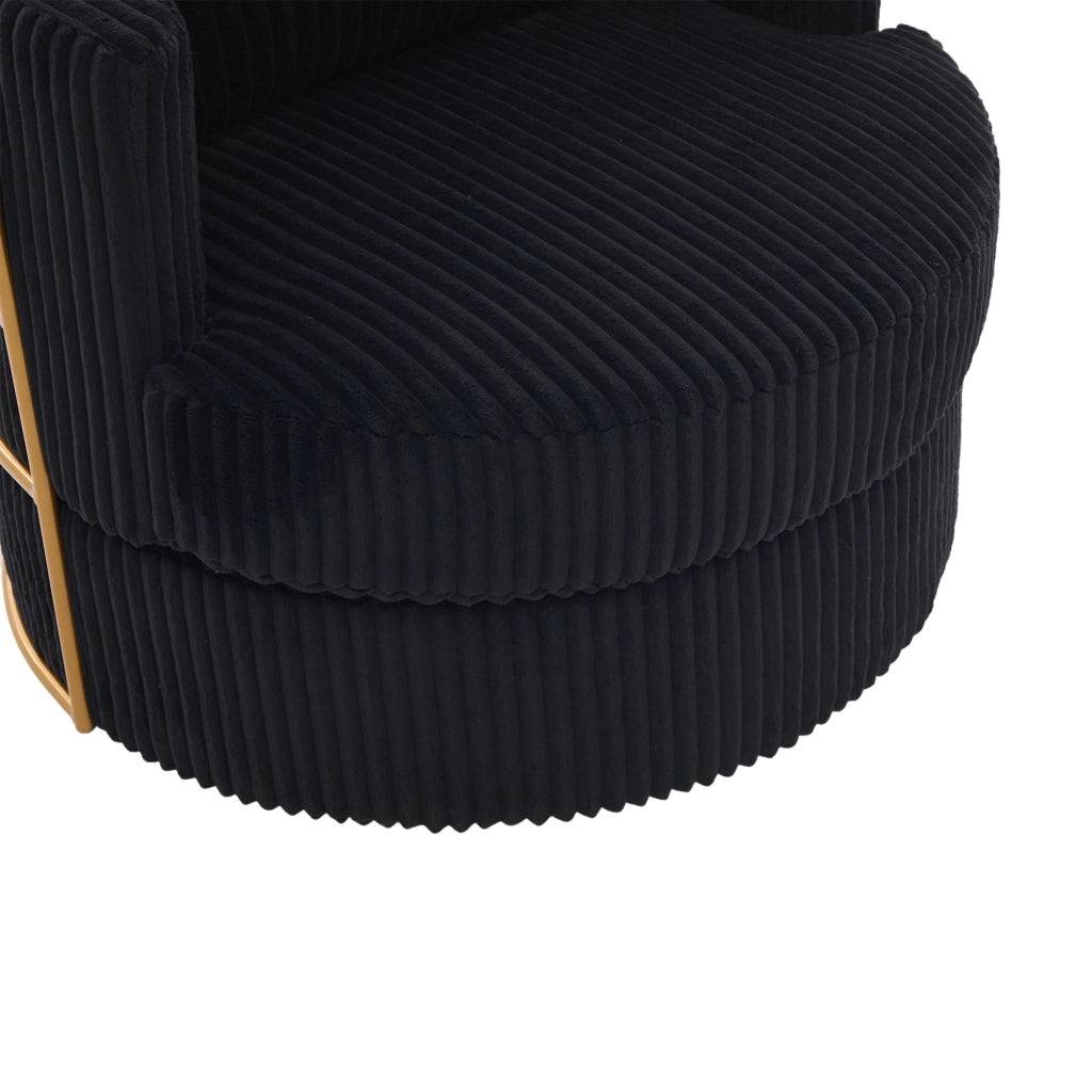 SEDIA GIREVOLE 360° 76x79x78 cm in Cord Nero