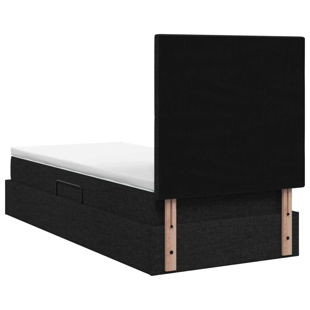 Letto con contenitore LED e materasso Nero 100 x 200 cm Tessuto 3459926